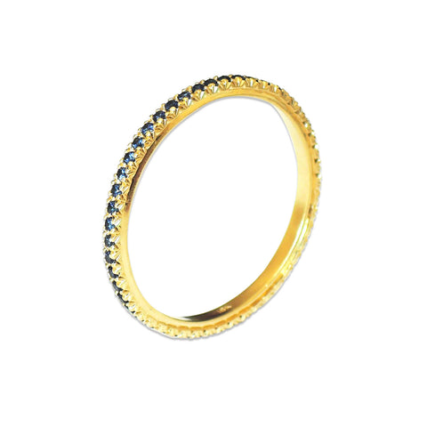 Blue French Facet Eternity Ring