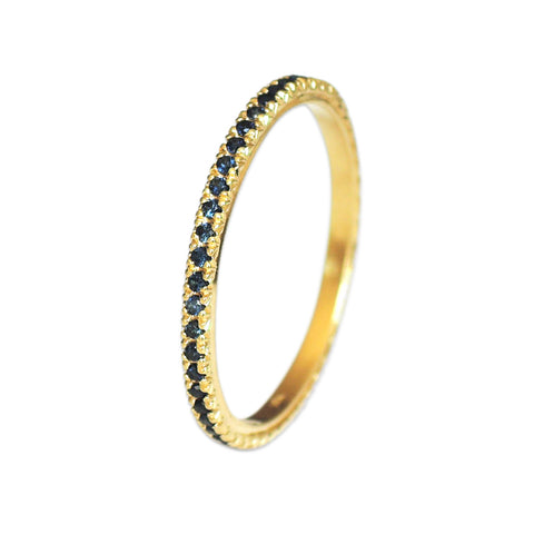 Blue French Facet Eternity Ring