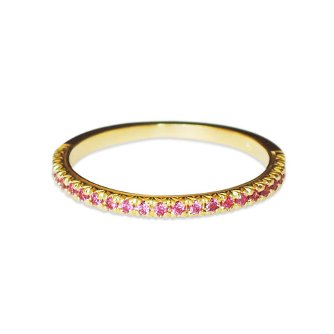 Pink French Facet Half Eternity Ring