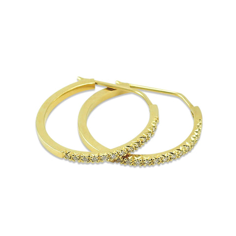 Diamond French Facet Hoops